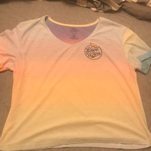 Pastel rainbow “Love wins” v-neck t-shirt